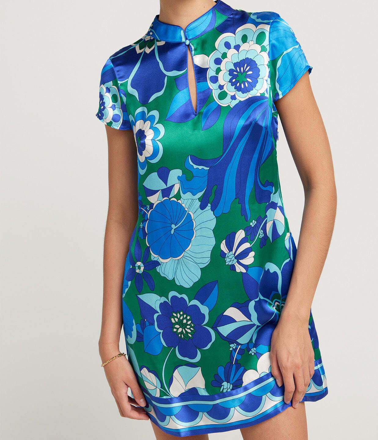 Lolita Mini Dress In Miami Floral Emerald