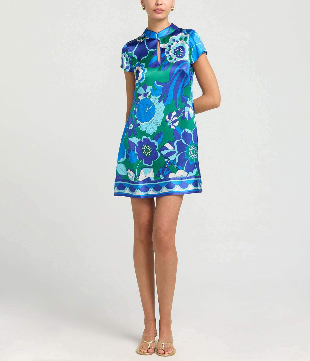 Lolita Mini Dress In Miami Floral Emerald