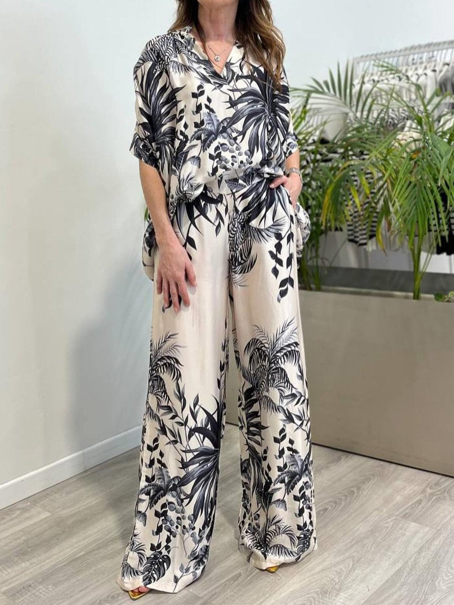 Fashion Print Loose Two-piece Set