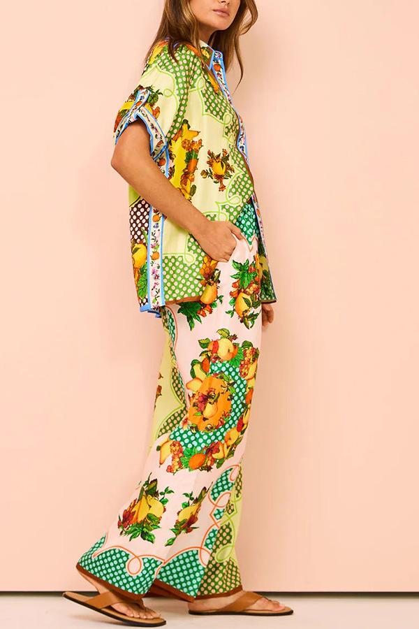 Oversized Floral-Pattern Tapered Set