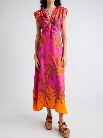 Sleeveless Beach Forest Maxi Dress