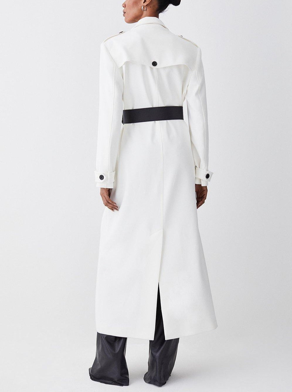 Stretch Belted Double Breasted Maxi Coat