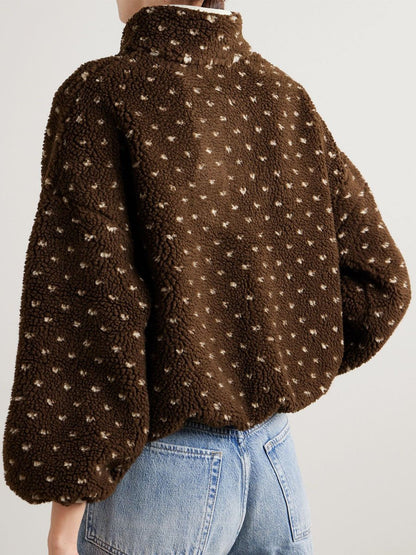 Polka-dot Long Sleeve Fleece Sweatshirt