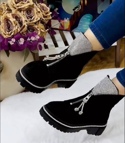 Chic Dazzle Black Boots