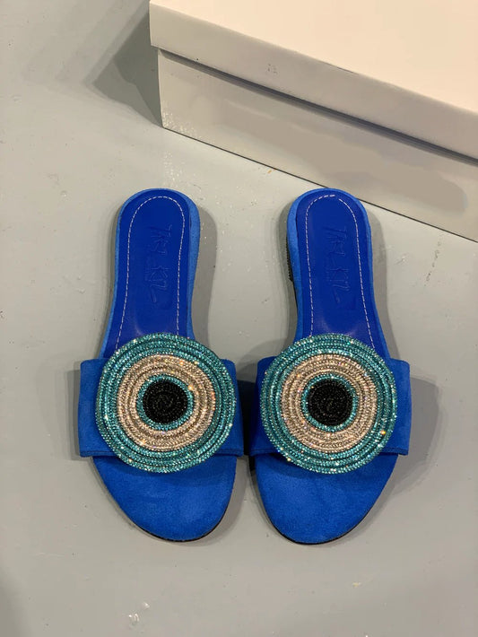 BLUE ORIGINAL SUEDE SLIPPERS