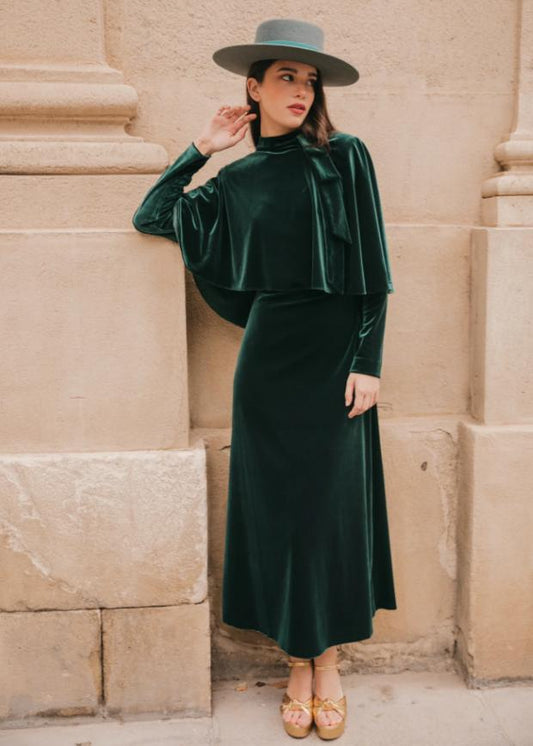 Velvet Midi-cut Dress Set